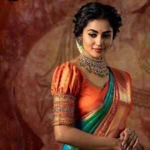 purple banarasi satin silk saree